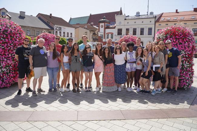The group of students in Oswiecim